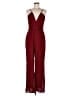 Chocolate 100% Polyester Solid Burgundy Jumpsuit Size L - photo 1
