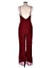 Chocolate 100% Polyester Solid Burgundy Jumpsuit Size L - photo 2