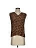 Tucker 100% Silk Animal Print Brown Sleeveless Silk Top Size XS - photo 1