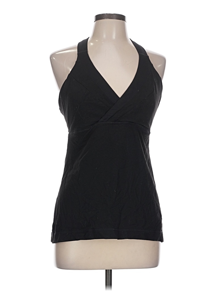 Pre-owned Lululemon Athletica Tank Top Black Halter Neckline Tops