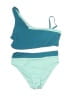 Unbranded Color Block Teal Two Piece Swimsuit Size 15 - 16 - photo 1