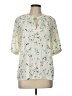 Bobeau 100% Polyester Ivory Short Sleeve Blouse Size L - photo 1