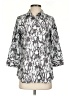 Boho Chic Animal Print Silver 3/4 Sleeve Button-Down Shirt Size S - photo 1