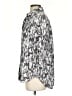 Boho Chic Animal Print Silver 3/4 Sleeve Button-Down Shirt Size S - photo 5