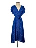 DKNY 100% Polyester Polka Dots Blue Casual Dress Size S - photo 1