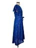 DKNY 100% Polyester Polka Dots Blue Casual Dress Size S - photo 4