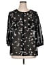 Sejour 100% Polyester Stars Black 3/4 Sleeve Blouse Size 16W - photo 1