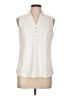 J. McLaughlin Ivory Sleeveless Button-Down Shirt Size L - photo 1