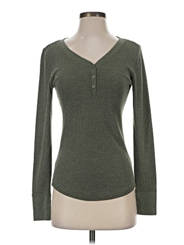Faded Glory Long Sleeve Henley (view 1)