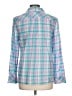 Talbots Plaid Teal Long Sleeve Button-Down Shirt Size L - photo 2