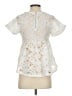 Unbranded 100% Cotton Ivory Short Sleeve Blouse Size XS - photo 2