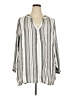 Pixley 100% Rayon Stripes Silver 3/4 Sleeve Blouse Size 2X - photo 1