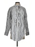 Pilcro Stripes Silver Long Sleeve Button-Down Shirt Size XS - photo 1