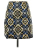 Ann Taylor LOFT Print Blue Gold Casual Skirt Size 00 Petite - photo 1