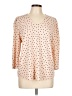 Adrianna Papell Polka Dots Tan 3/4 Sleeve Top Size L - photo 1
