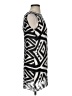 Milly 100% Silk Graphic Gray Cocktail Dress Size 4 - photo 4