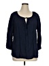 Solitaire 100% Rayon Blue 3/4 Sleeve Blouse Size 1X - photo 1