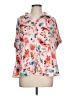 Lulus 100% Polyester Floral Pink 3/4 Sleeve Blouse Size L - photo 1