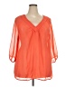 Lane Bryant 100% Polyester Orange 3/4 Sleeve Blouse Size 22 - 24 Plus - photo 1