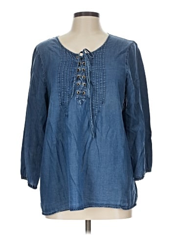 Caribbean Joe 3/4 Sleeve Blouse (view 1)