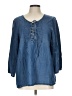 Caribbean Joe Blue 3/4 Sleeve Blouse Size L - photo 1