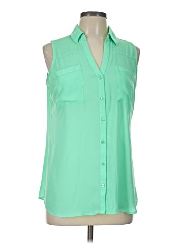 Express Sleeveless Button-Down Shirt (view 1)