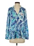 Lilly Pulitzer 100% Polyester Blue Long Sleeve Blouse Size S - photo 1