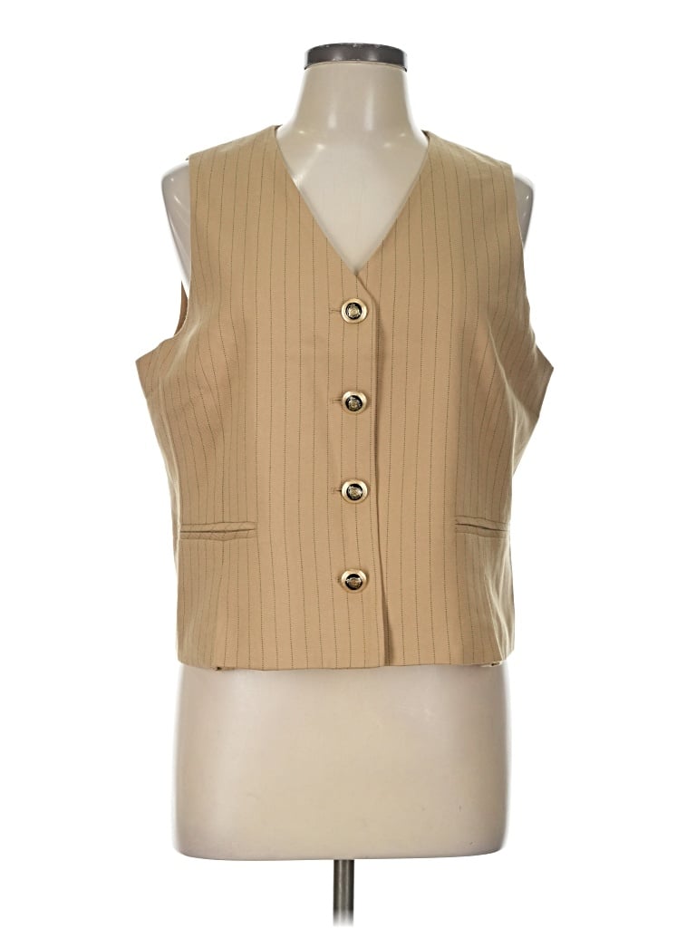 Pre-owned Cato Sleeveless Button Down Shirt In Tan