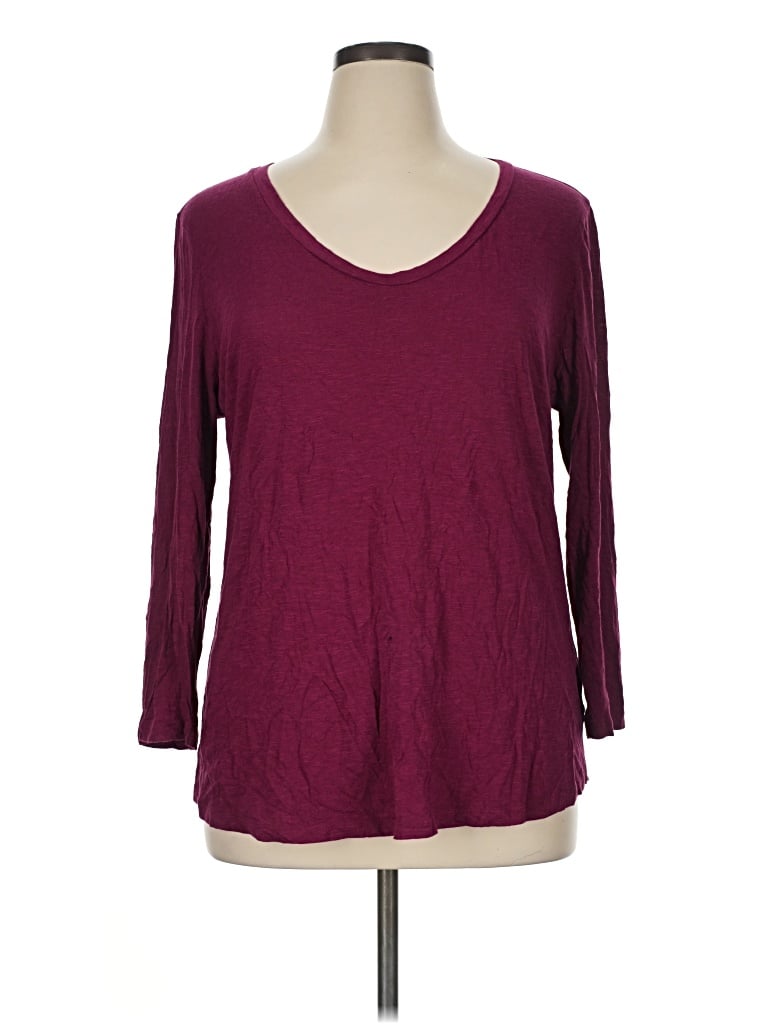 Pre-owned New Directions 3/4 Sleeve T-shirt In Burgundy