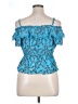 Belle Du Jour 100% Rayon Blue Short Sleeve Blouse Size XL - photo 2
