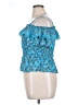 Belle Du Jour 100% Rayon Blue Short Sleeve Blouse Size XL - photo 5