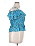 Belle Du Jour 100% Rayon Blue Short Sleeve Blouse Size XL - photo 4
