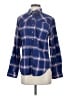 Jachs Girlfriend Plaid Blue Long Sleeve Button-Down Shirt Size S - photo 1