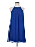 Lush 100% Polyester Solid Blue Cocktail Dress Size S - photo 1
