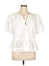 Parker 100% Cotton White Short Sleeve Blouse Size XL - photo 1