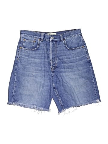 Madewell Long Baggy Cuffed Jean Shorts in Mifflin Wash (view 1)