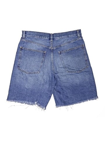 Madewell Long Baggy Cuffed Jean Shorts in Mifflin Wash (view 2)