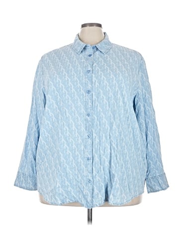 CALVIN KLEIN JEANS 3/4 Sleeve Button-Down Shirt (view 1)
