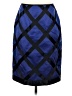 Carlisle 100% Silk Argyle Blue Silk Skirt Size 4 - photo 1