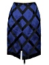 Carlisle 100% Silk Argyle Blue Silk Skirt Size 4 - photo 2