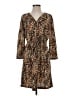 Merona 100% Polyester Animal Print Brown Casual Dress Size S - photo 1
