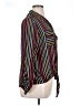 Investments 100% Polyester Stripes Black Long Sleeve Blouse Size XL - photo 4