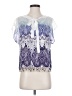 CAbi 100% Polyester Blue Short Sleeve Blouse Size XS - photo 1