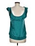 Beymen Teal Sleeveless Silk Top Size M - photo 2