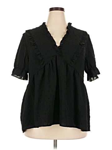 Shein Curve Short Sleeve Blouse (view 1)