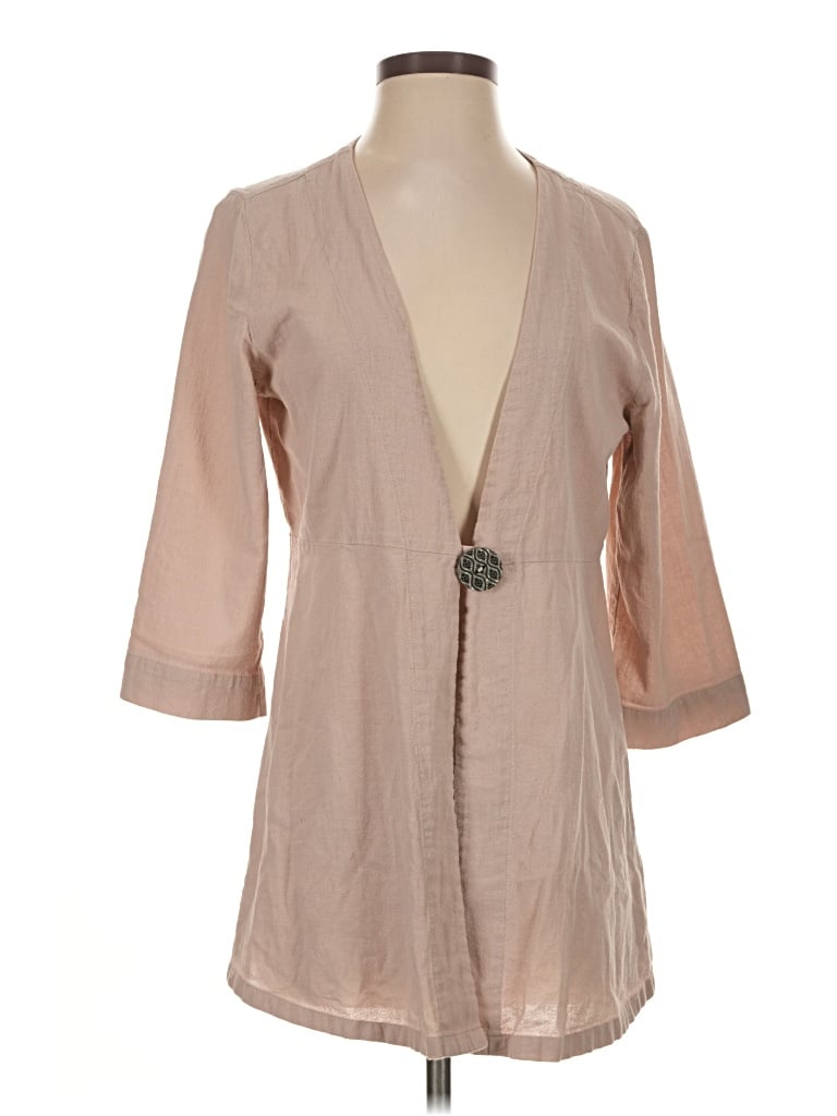 Pre-owned Soft Surroundings Cardigan Sweater In Tan
