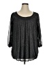 Always Indigo 100% Polyester Metallic Gray 3/4 Sleeve Blouse Size 1X - photo 1