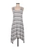 Just Fab Stripes Gray Casual Dress Size M - photo 1