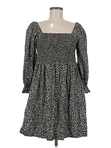 Madewell Lucie Elbow-Sleeve Smocked Mini Dress in Parisian Ditsy (view 1)