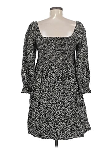 Madewell Lucie Elbow-Sleeve Smocked Mini Dress in Parisian Ditsy (view 2)